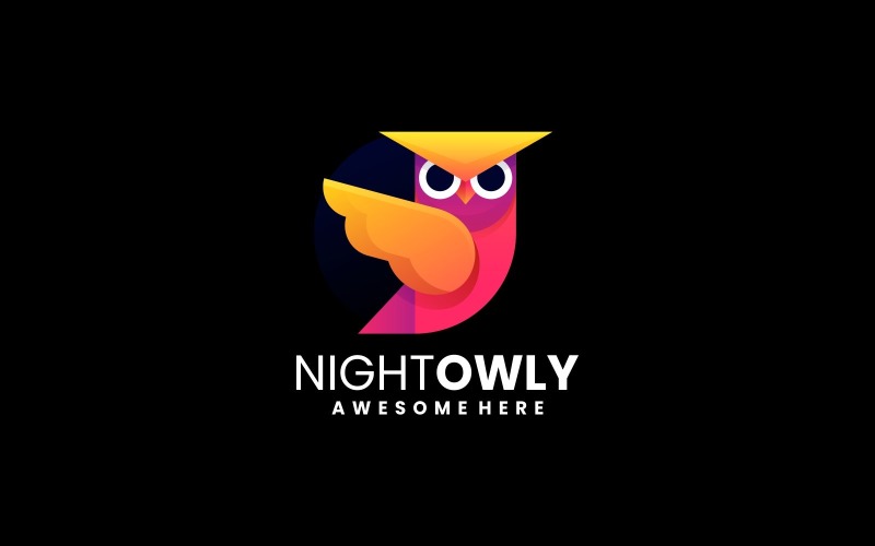 Night Owl Gradient Colorful Logo Design Logo Template