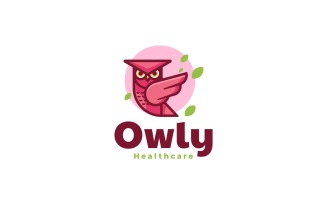 Owl Bird Simple Mascot Logo