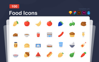Pack of Food Flat vector Icons