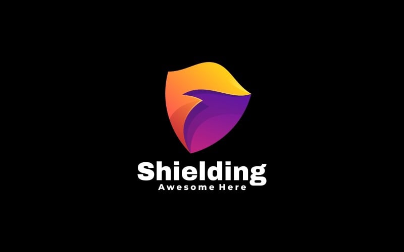 Shield Gradient Color Logo Style Logo Template