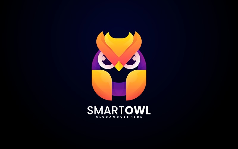 Smart Owl Gradient Colorful Logo Logo Template
