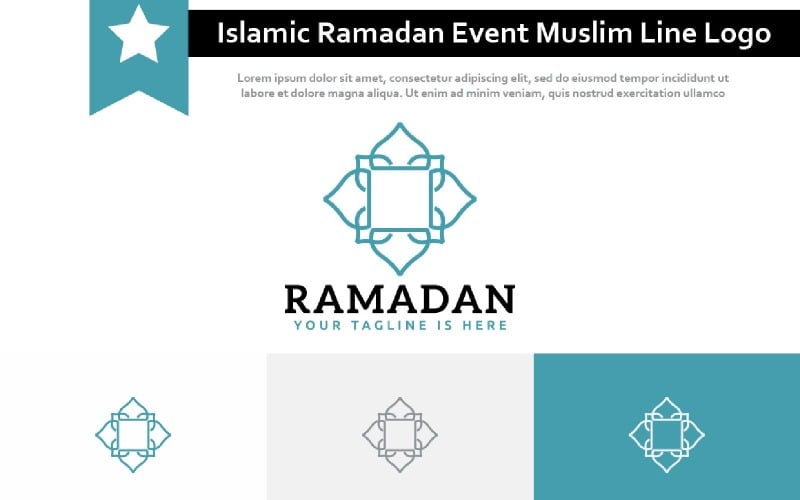 Abstract Mosaic Islamic Culture Ramadan Event Muslim Community Line Logo Logo Template