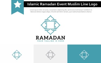 Abstract Mosaic Islamic Culture Ramadan Event Muslim Community Line Logo
