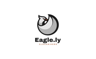 Circle Eagle Simple Mascot Logo
