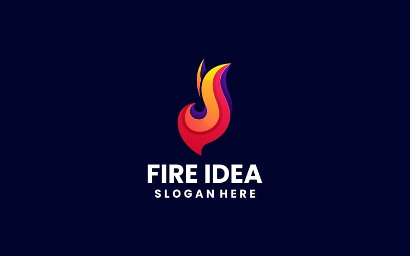 Fire Idea Gradient Logo Style Logo Template