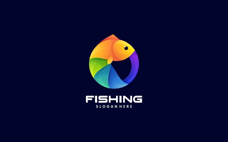 Fishing Gradient Colorful Logo Style Logo Template