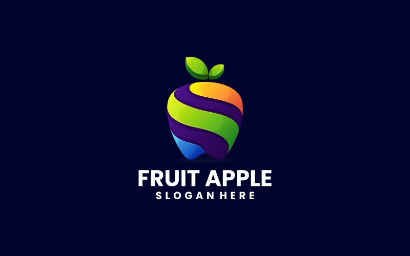 Fruit Apple Gradient Colorful Logo Logo Template