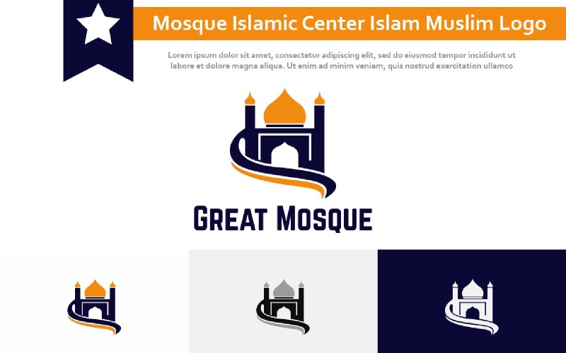 Great Mosque Islamic Center Prayer Study Islam Muslim Community Logo Logo Template