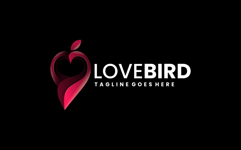 Love Bird Gradient Logo Style Logo Template
