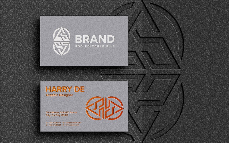 Modern Gray Business Card Mockup Product Mockup