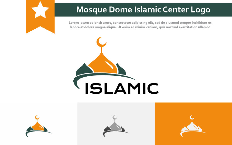 Mosque Dome Islamic Center Prayer Study Islam Muslim Community Logo Logo Template