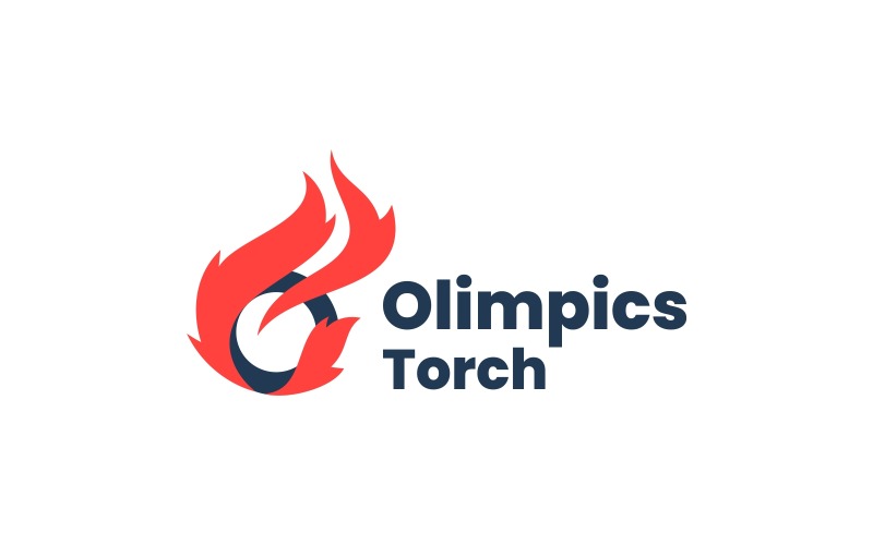 Olympic Torch Simple Logo Logo Template