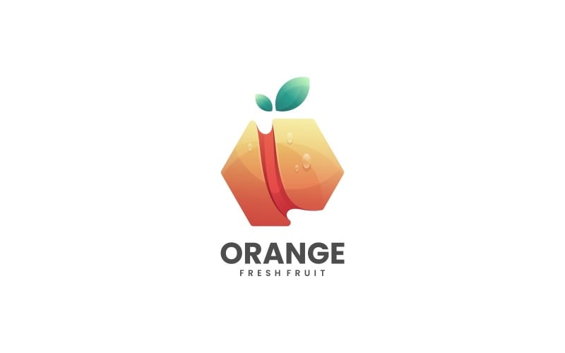 Orange Hexagon Gradient Logo Logo Template