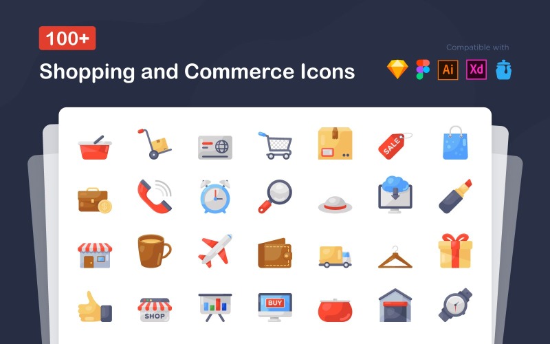 Shopping and Commerce Icons Icon Set