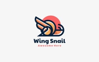 Wing Snail Simple Mascot Logo