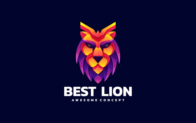 Best Lion Gradient Colorful Logo Logo Template