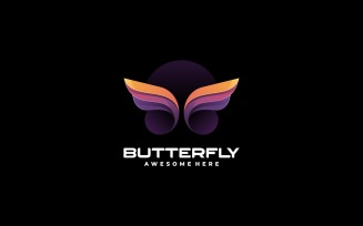 Butterfly Color Gradient Logo Design