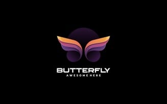 Butterfly Color Gradient Logo Design