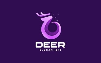 Circle Deer Gradient Logo Style