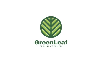 Green Leaf Simple Mascot Logo