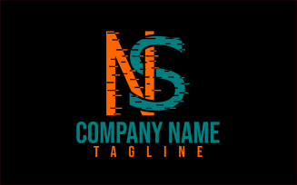 N.S Letter Initial Custom Design Logo