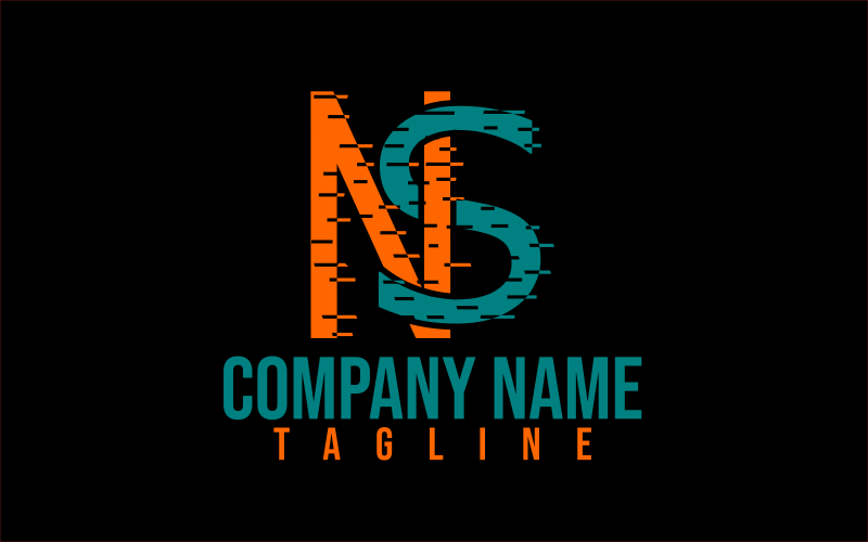 N.S Letter Initial Custom Design Logo Logo Template