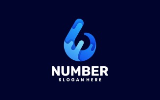 Number 6 Gradient Logo Style