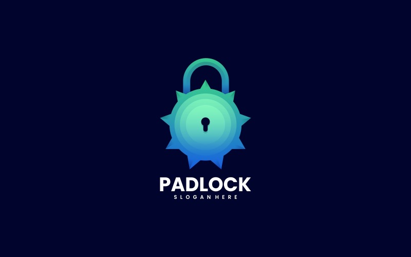 Padlock Gradient Logo Style Logo Template