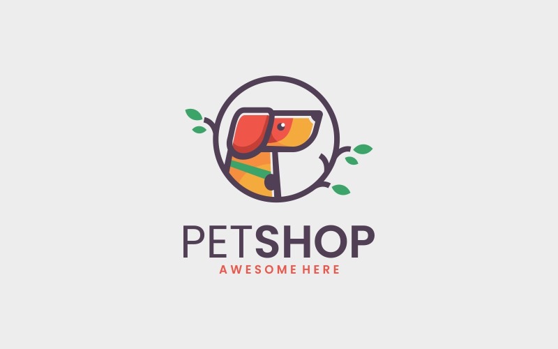 Pet Shop Simple Mascot Logo Logo Template