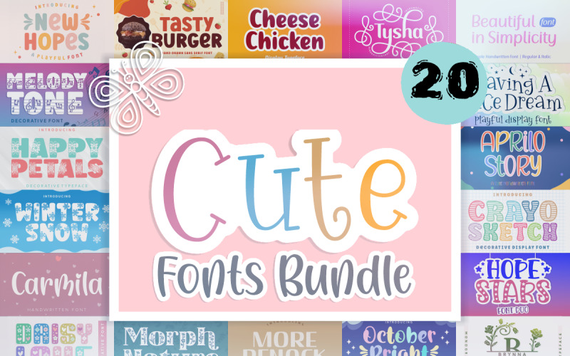 20 Professional and Cute Fonts Bundles for Designers