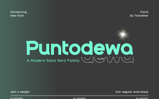 Puntodewa font design is influenced by the Serif family-style and geometric shapes
