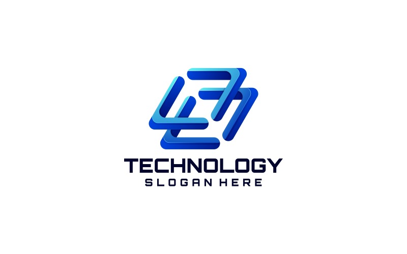 Technology Gradient Logo Design Logo Template
