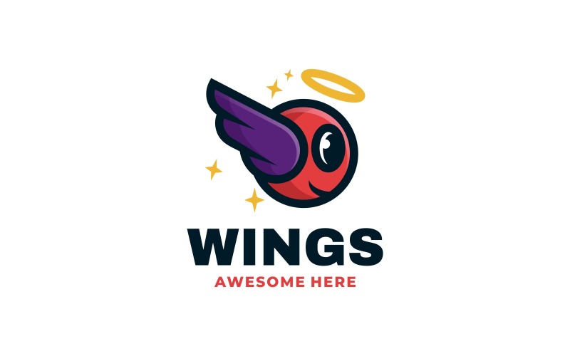 Wings Mascot Cartoon Logo Style Logo Template