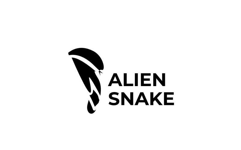 Alien Snake Space Flat Logo Logo Template