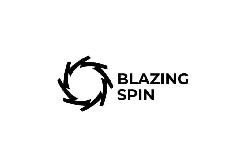 Blazing Spin Negative Space Logo Logo Template