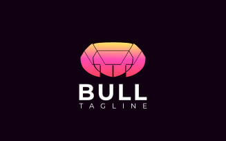 Bull Tech Mascot Futuristic Logo