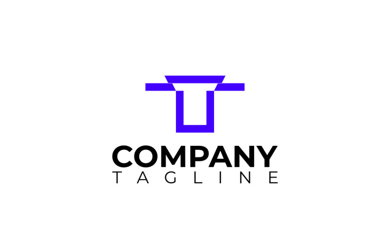 Letter T Flat Unique Logo Logo Template