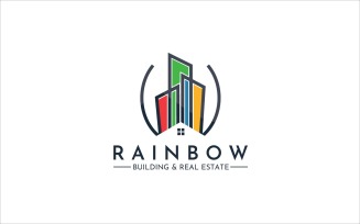 Rainbow Building Real Estate Logo Design