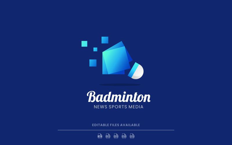 Badminton Gradient Logo Style Logo Template