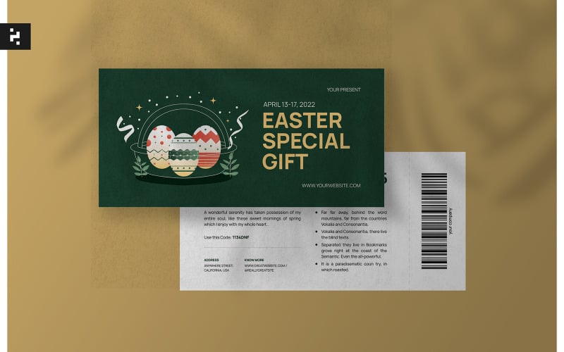 Easter Gift Voucher Template Corporate Identity