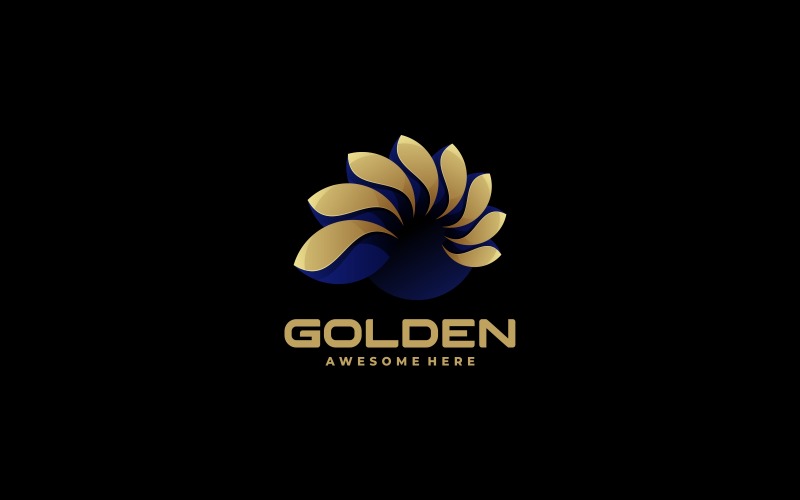 Golden Abstract Gradient Logo Logo Template