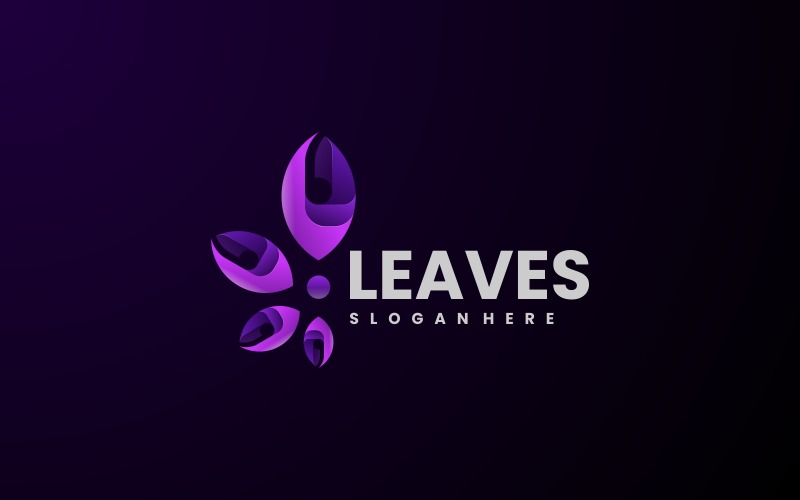 Leaves Color Gradient Logo Logo Template
