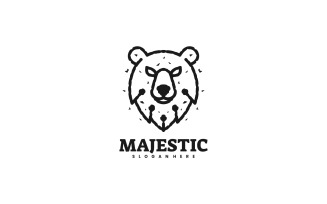 Majestic Bear Line Art Logo