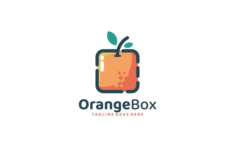 Orange Box Simple Logo Template