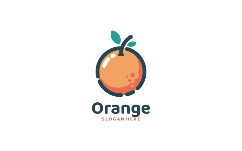 Orange Simple Mascot Logo Logo Template