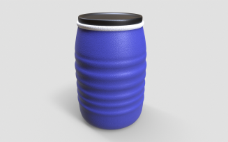 Plastic barrel lowpoly 3d model