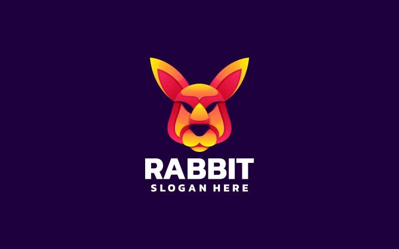 Rabbit Head Gradient Logo Logo Template