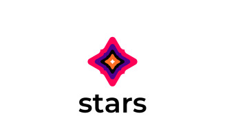 Stars Flat Dynamic Rounded Logo