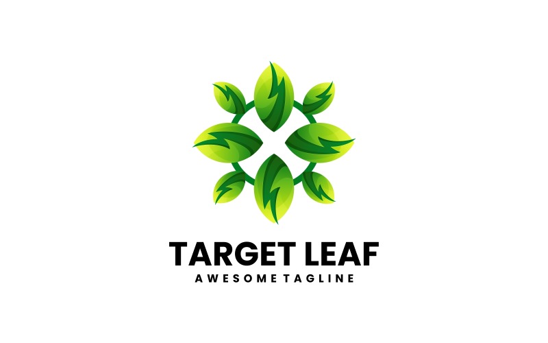 Target Leaf Gradient Logo Logo Template