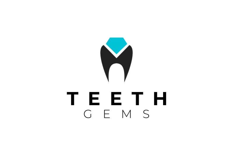 Teeth Gems Clever Smart Dual Meaning Logo Logo Template
